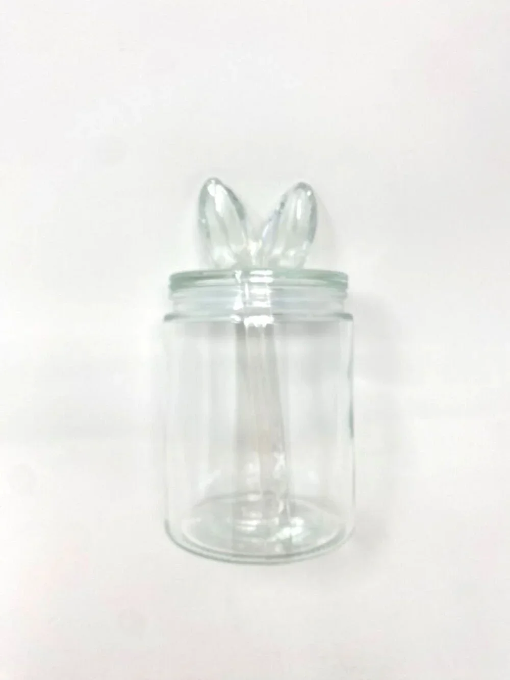 Target 2026 Clear Glass Canister Jar Bunny Ears Lid Storage Decor